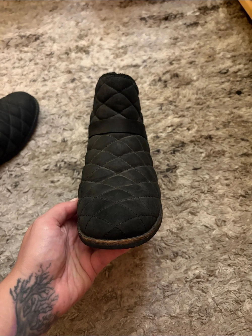 Teva Women’s 7.5 De La Vina Dos waterproof Leather Black Quilted Ankle Shoes
